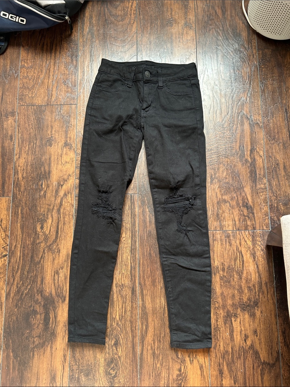 American Eagle Outfitters Black Ripped Skinny Jeans